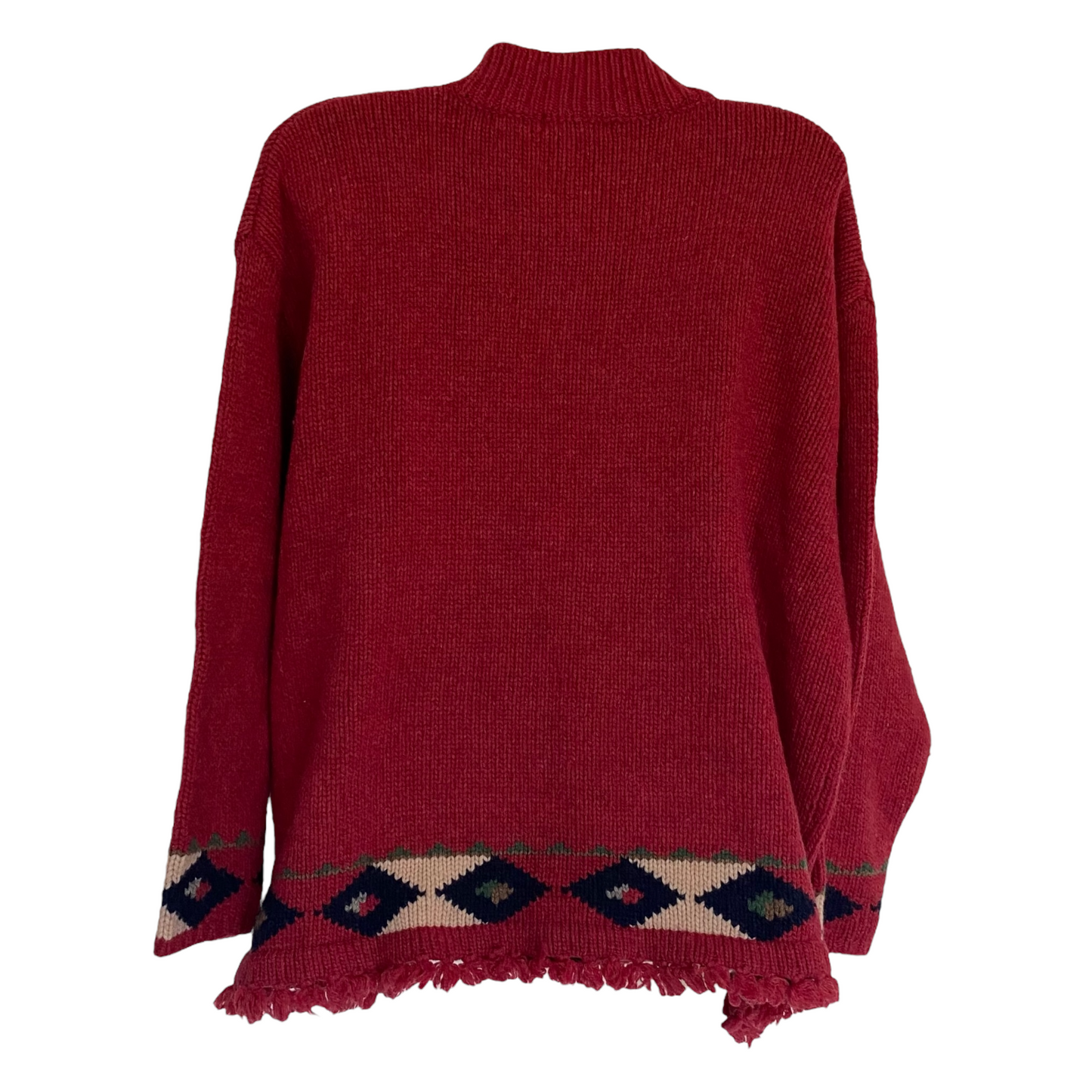 Vintage Lambs Wool Sweater, Oversized Southwestern Aztec
