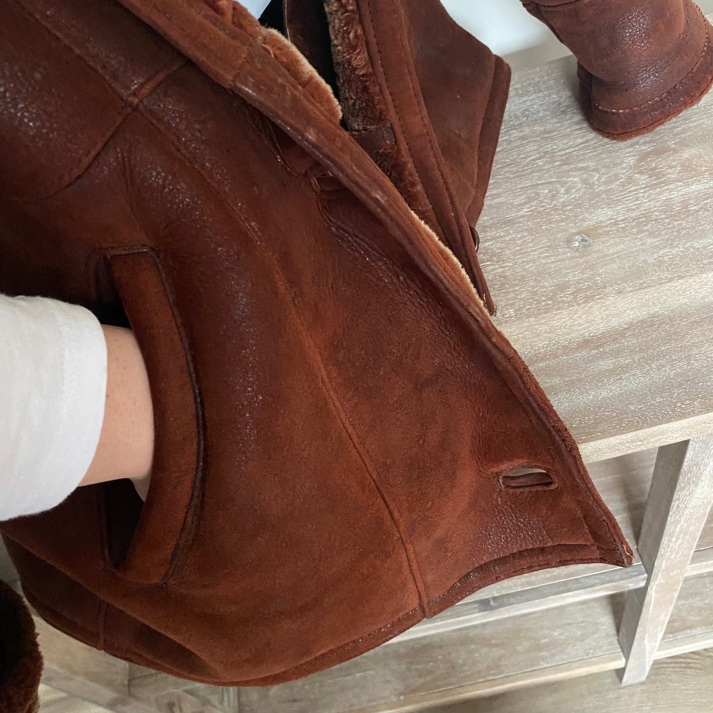 Lambskin Shearling Coat Size L