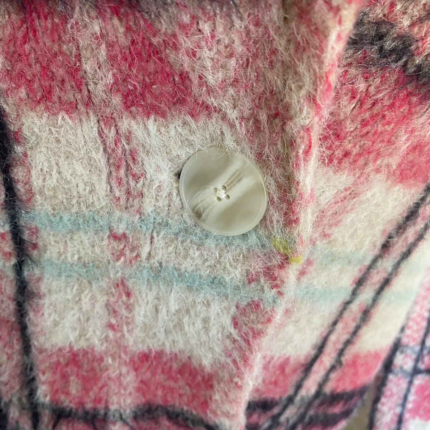 Anthropologie Maeve Aurelia Plaid Fuzzy Sweater Blazer Jacket Size S