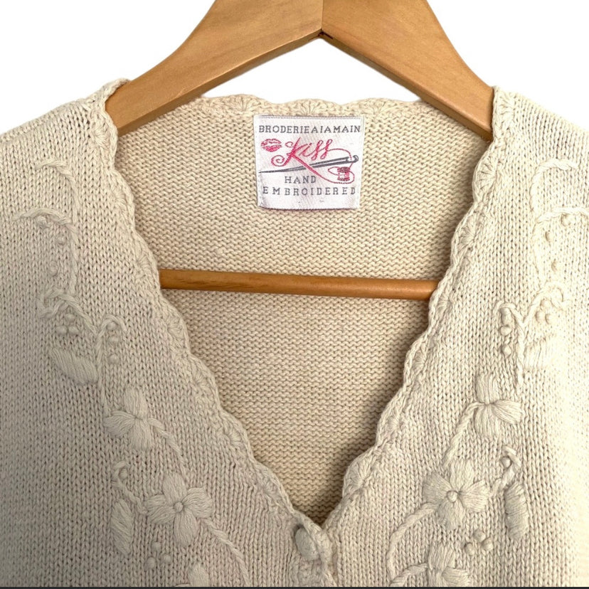 Vintage Hand Knit Sweater Vest Size Large