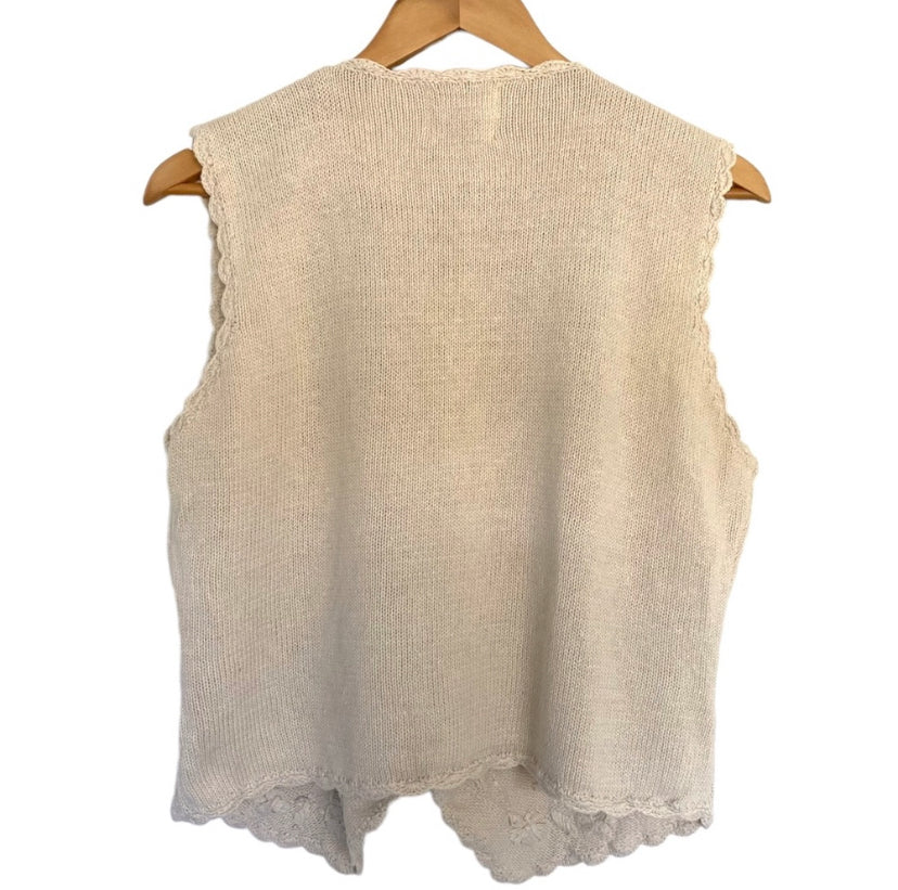 Vintage Hand Knit Sweater Vest Size Large