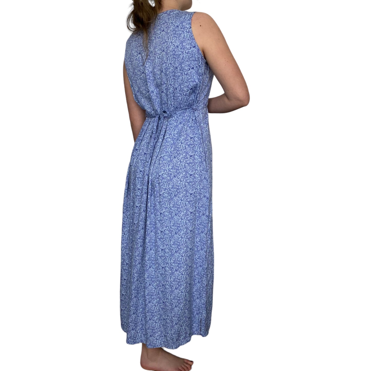 Vintage April Cornell Sleeveless Floral Paisley Long Maxi Dress Small