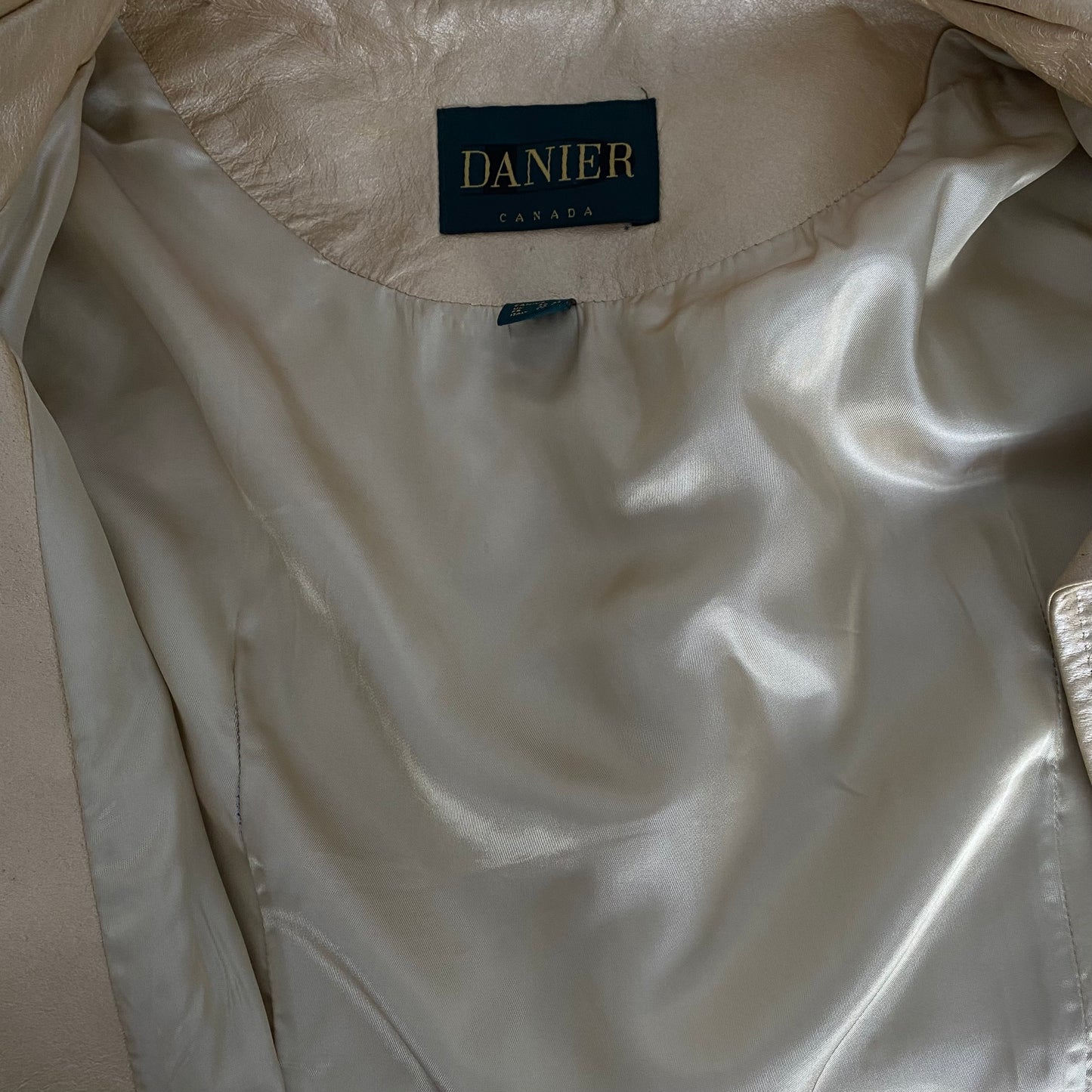 Vintage Danier Metallic Gold Leather Jacket Size Large