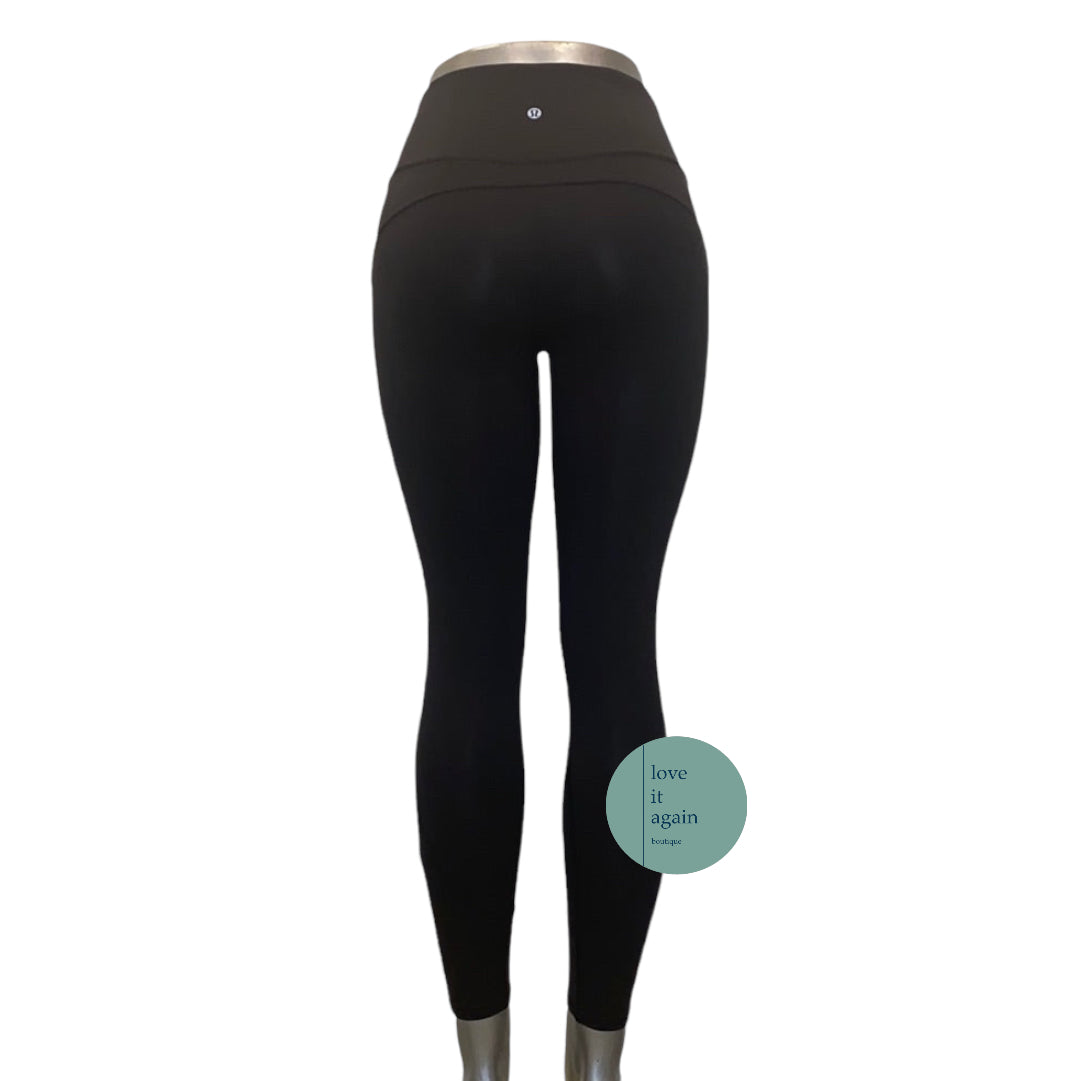Rare Lululemon In Movement Tight 25” Everlux High Rise Leggings Black Size 10