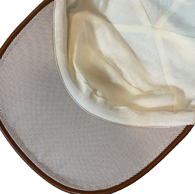 Hermes Cap with Leather Trim Zipper Pocket NWT