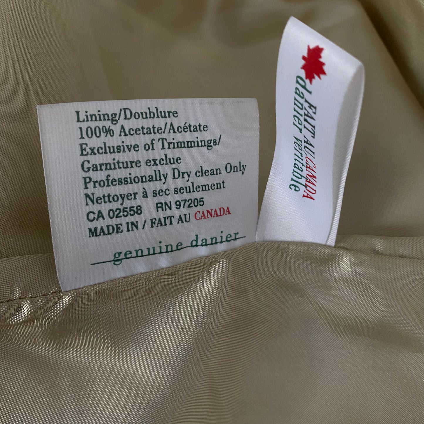Vintage Danier Metallic Gold Leather Jacket Size Large