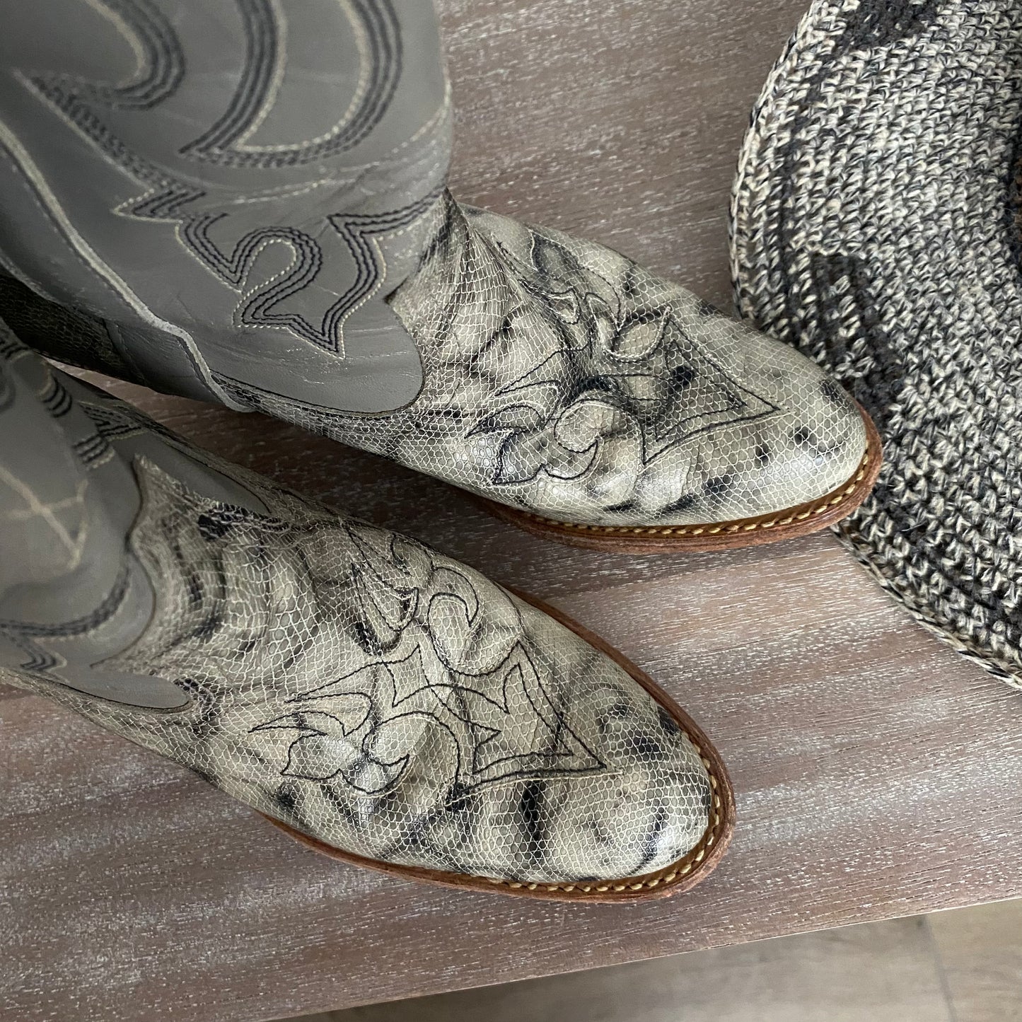 Vintage Miss Capezio Snakeskin Leather Boots Coastal Cowgirl Size 6.5