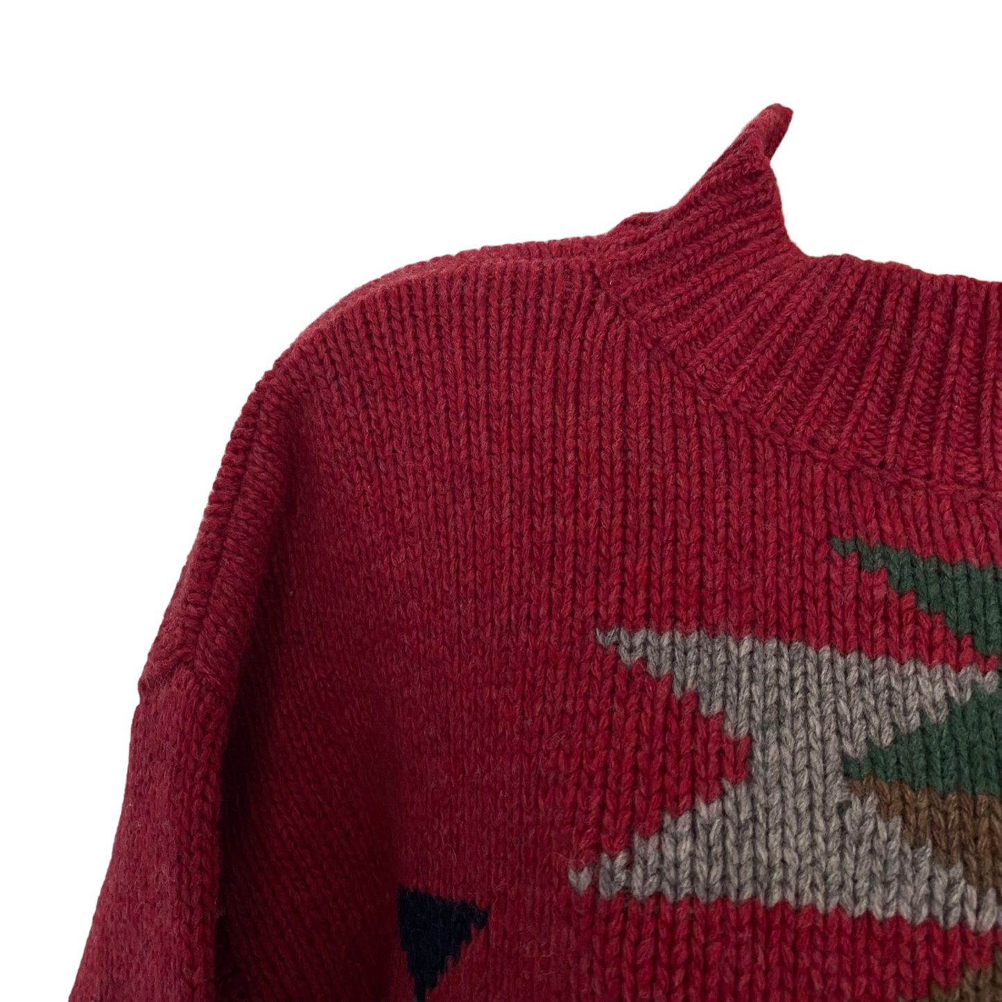 Vintage Lambs Wool Sweater, Oversized Southwestern Aztec