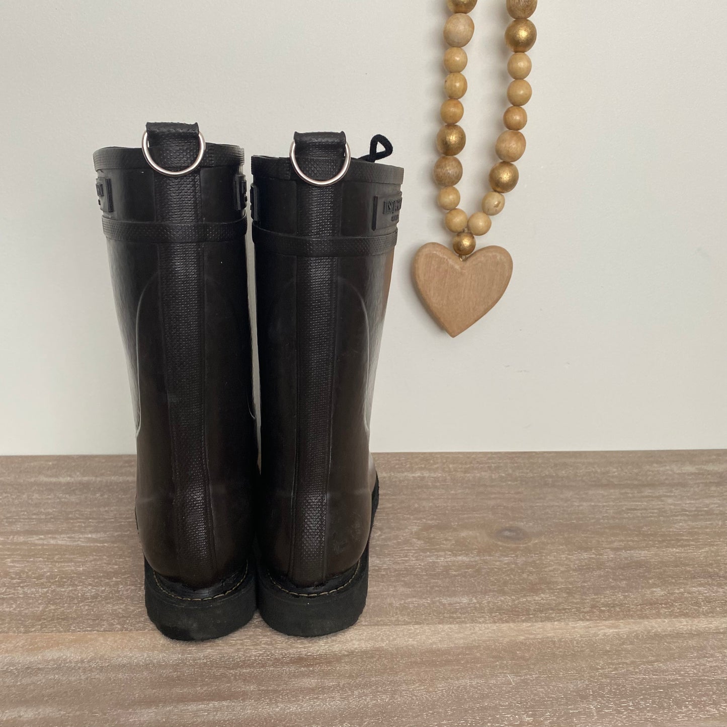 Ilse Jacobsen Laced Medium Height Rainboots Brown Size 9