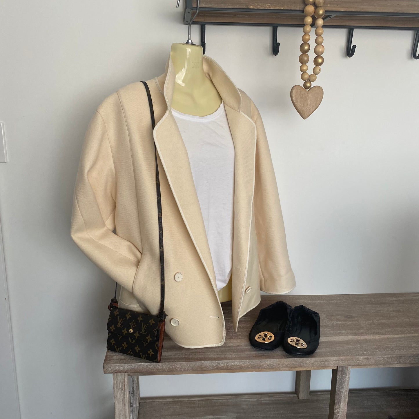 Vintage Cropped Wool Double Breasted Blazer Jacket