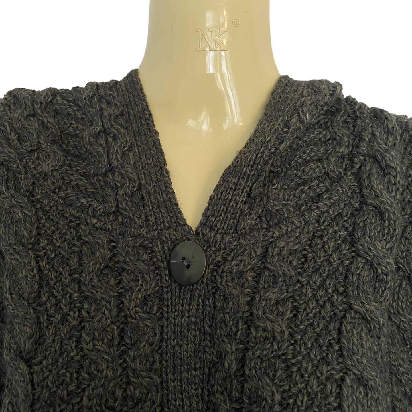 Aran Mor Hooded Cable Knit Cardigan Size M