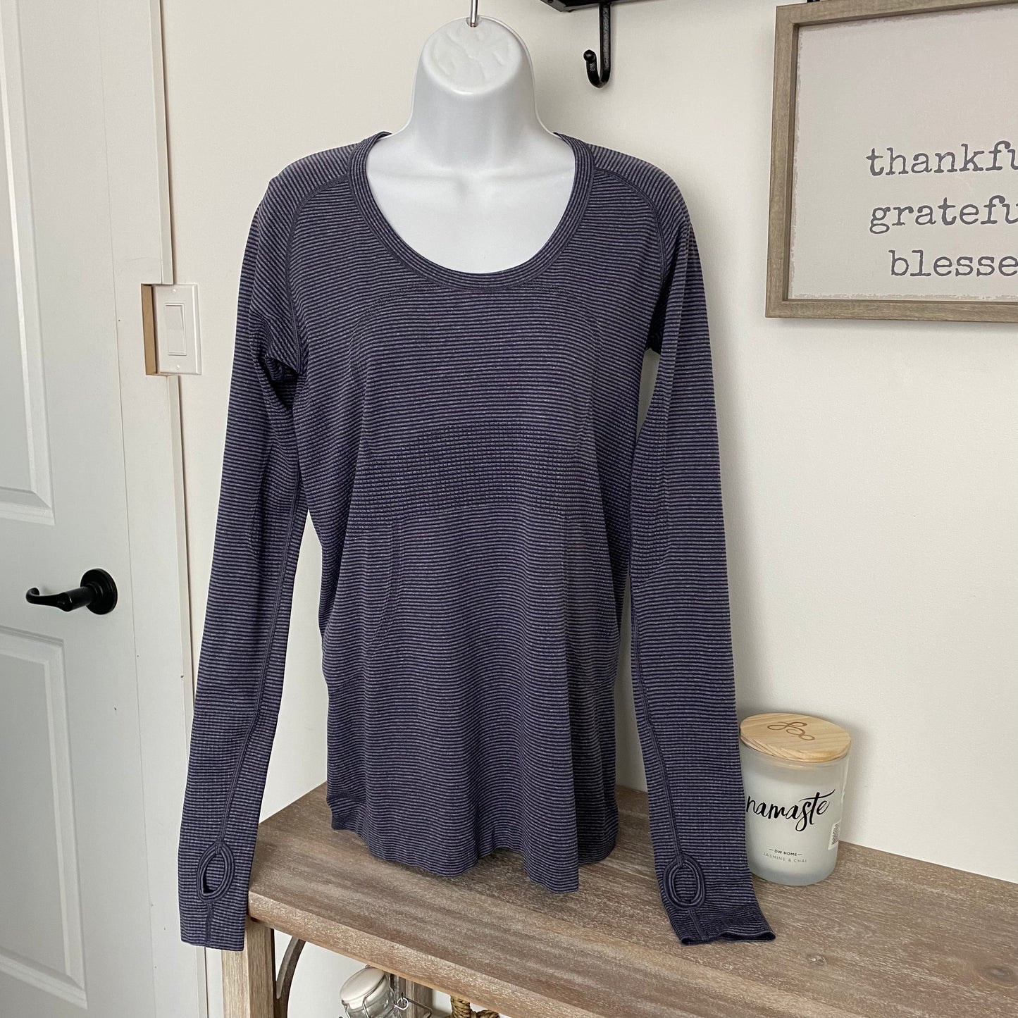 Lululemon Swiftly Tech Long Sleeve Striped Size 10
