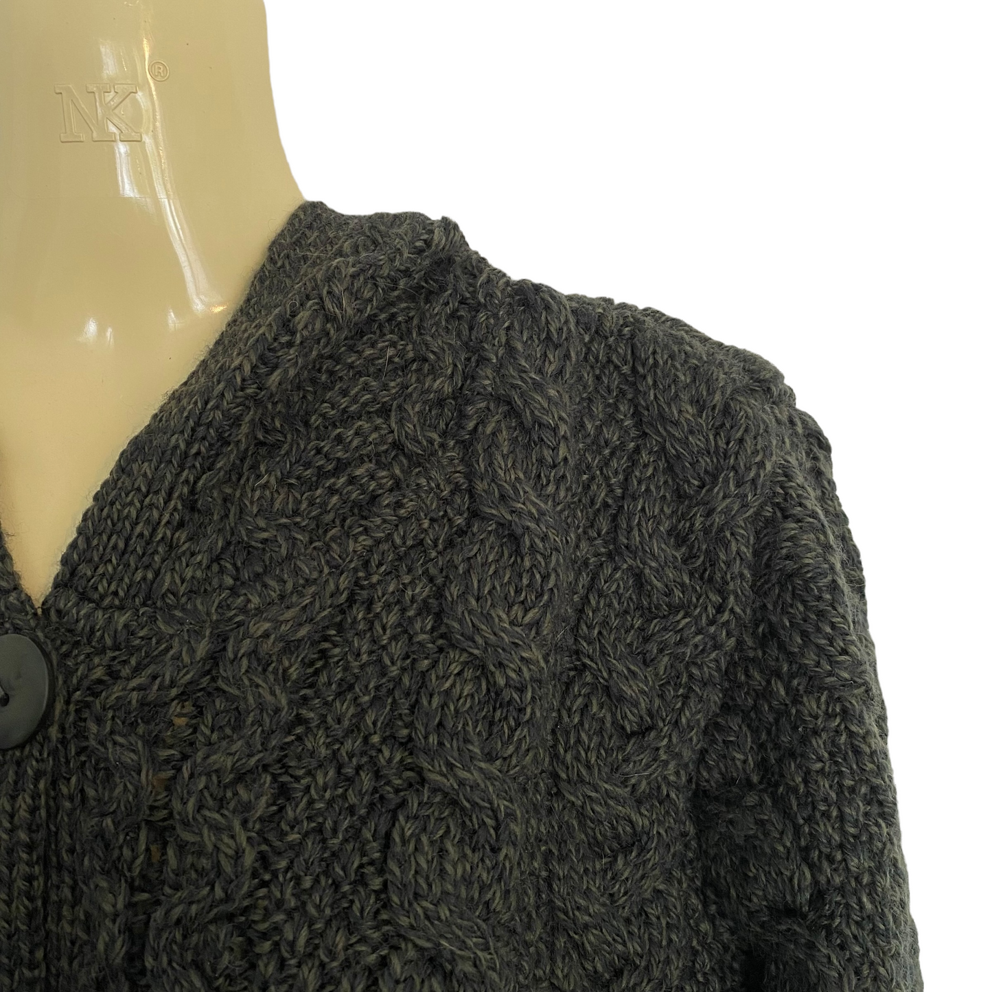 Aran Mor Hooded Cable Knit Cardigan Size M