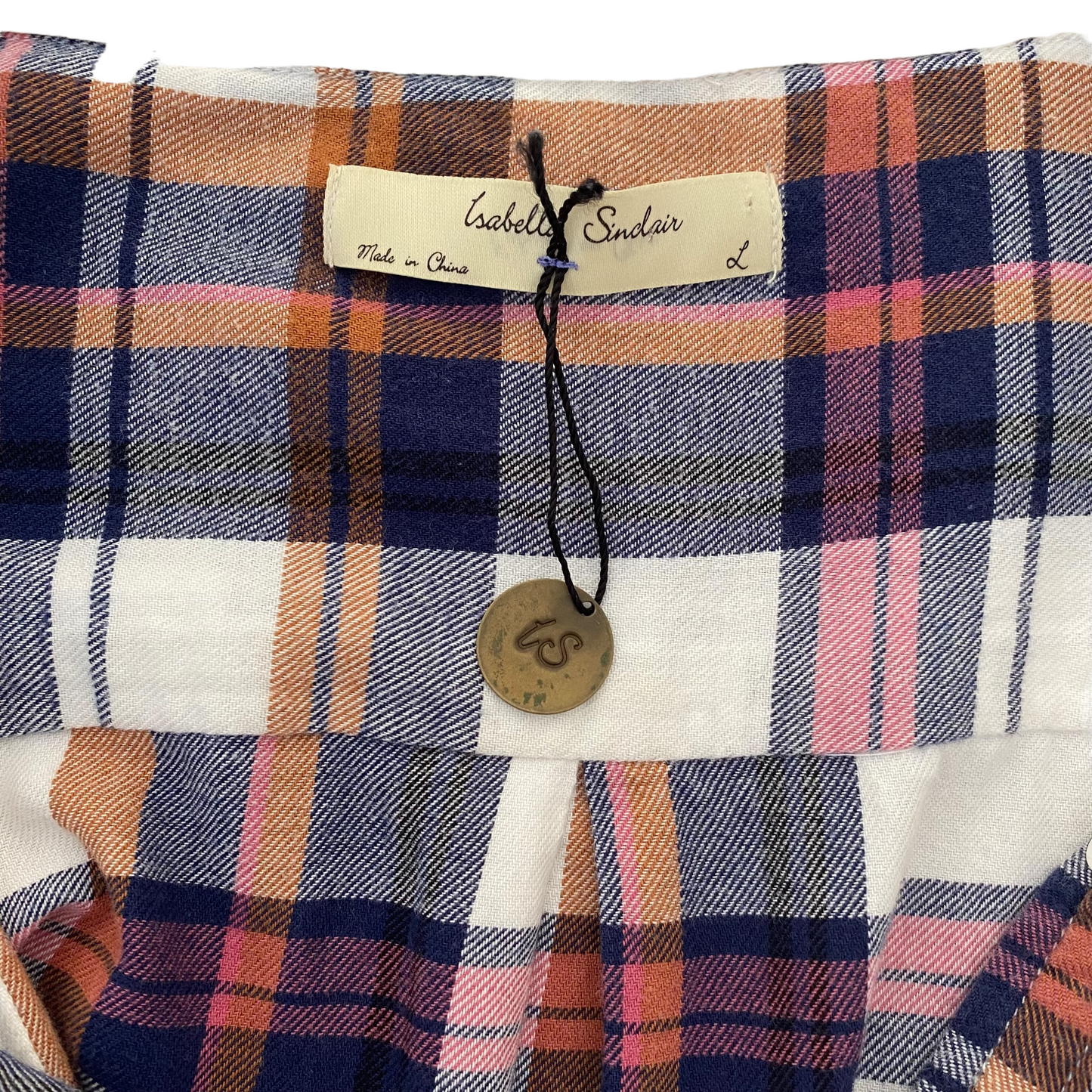 Anthropologie Isabella Sinclair Plaid Flannel Shirt Size Large