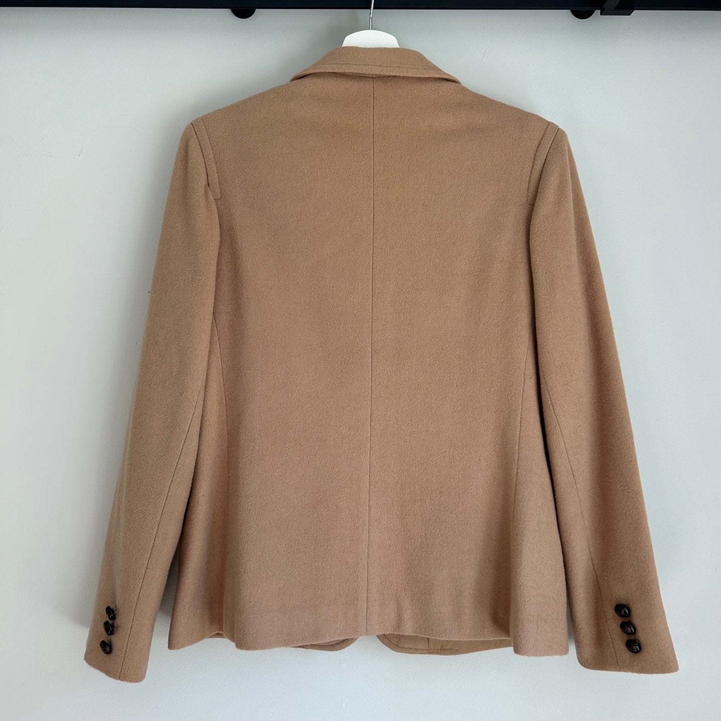 Vintage Wool Camel Hair Blazer Jacket & A-Line Skirt Suit Set