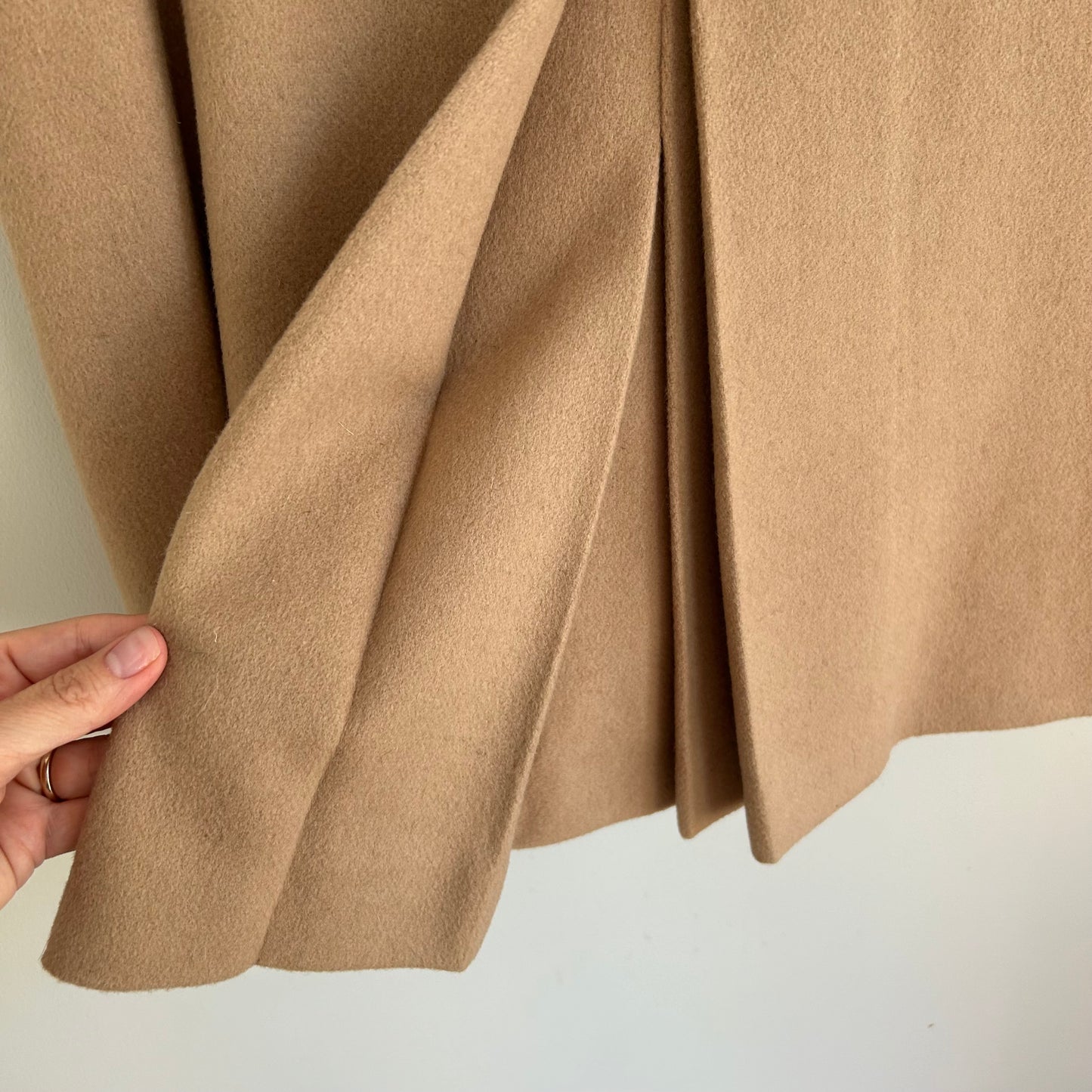 Vintage Wool Camel Hair Blazer Jacket & A-Line Skirt Suit Set