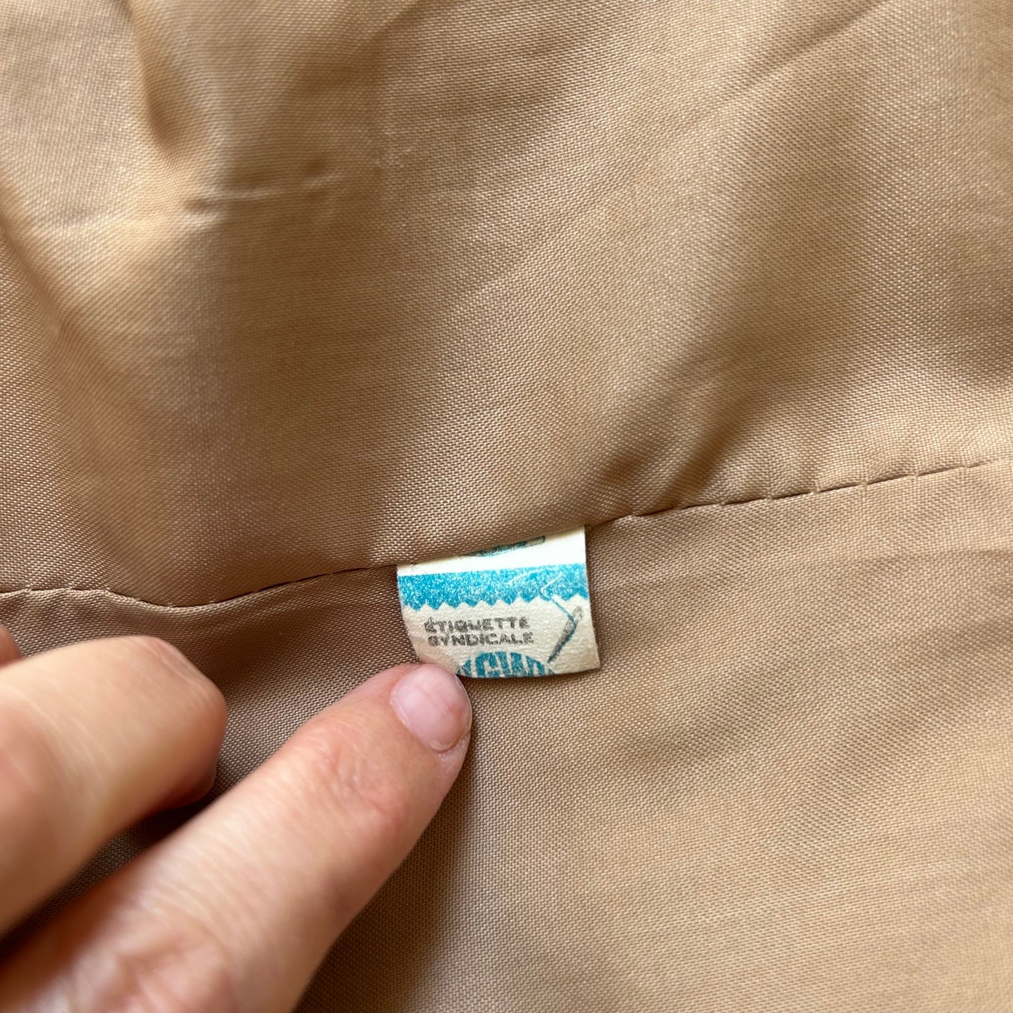 Vintage Wool Camel Hair Blazer Jacket & A-Line Skirt Suit Set