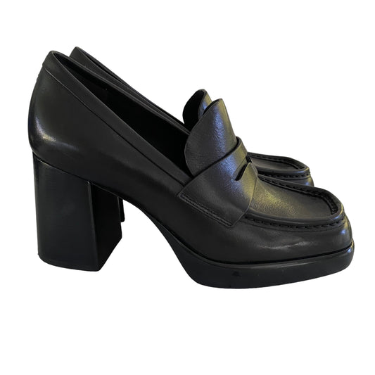 Rag & Bone Black Leather Matrix Penny Loafers Size 7.5