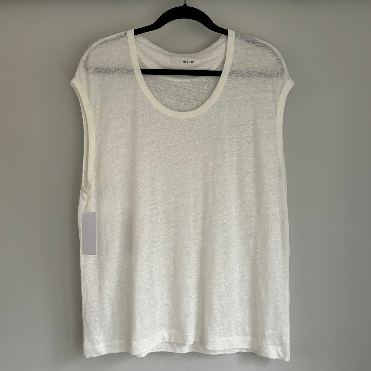 Wilfred Free Cap Sleeve 100% Linen Top Size Large