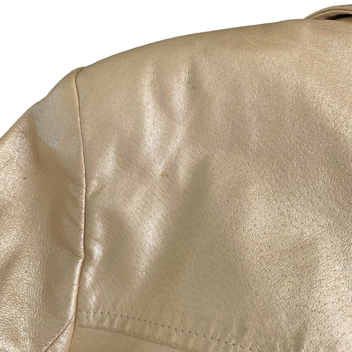 Vintage Danier Metallic Gold Leather Jacket Size Large