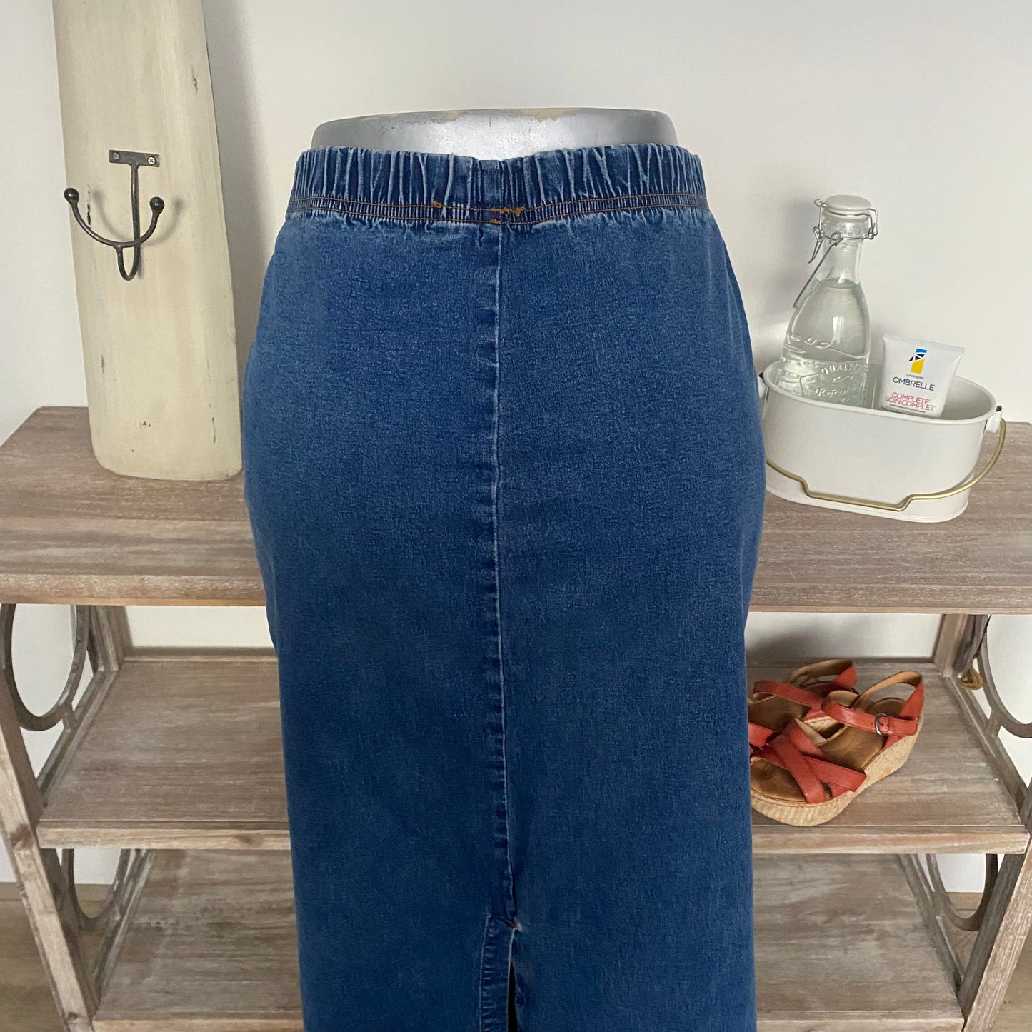 Vintage Denim Jean Maxi Skirt Size Medium-Large
