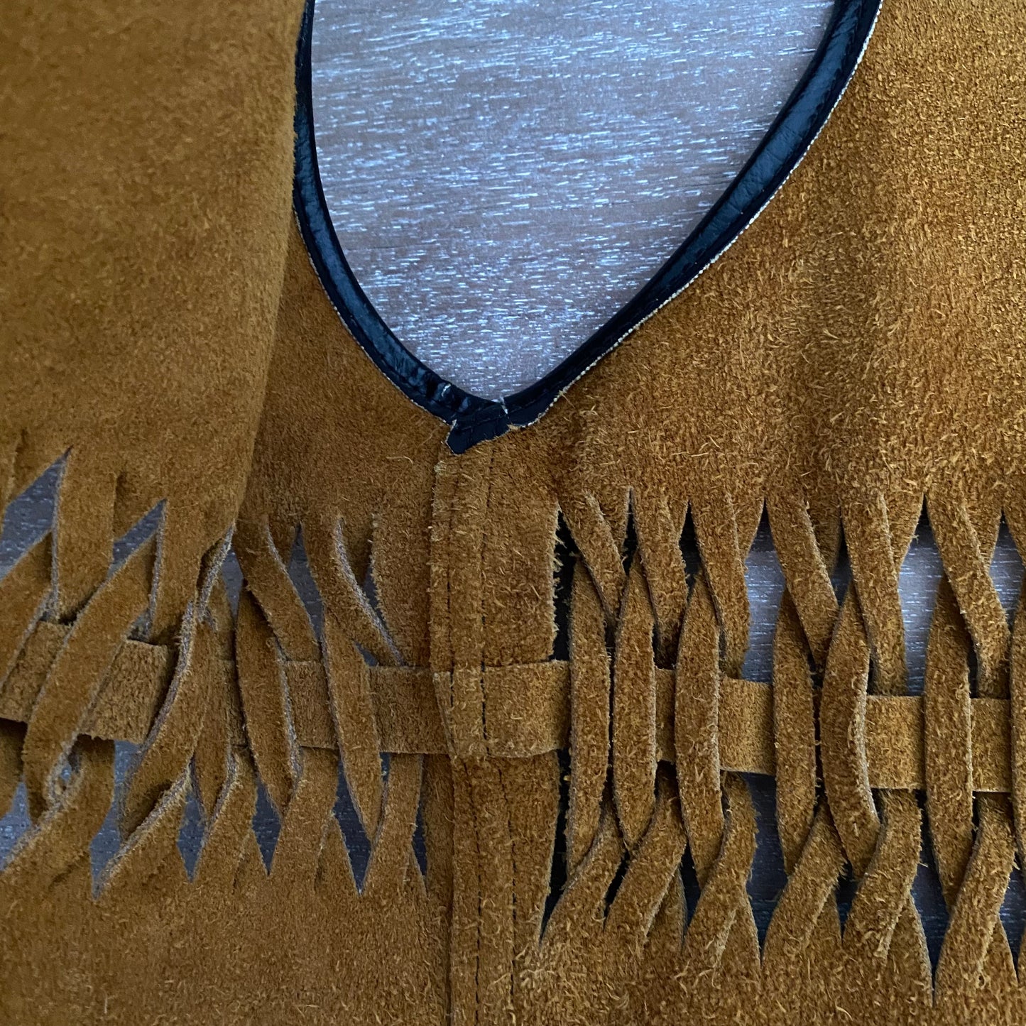 Genuine Suede Leather Vest Fringe Bead Detail Coastal Cowgirl