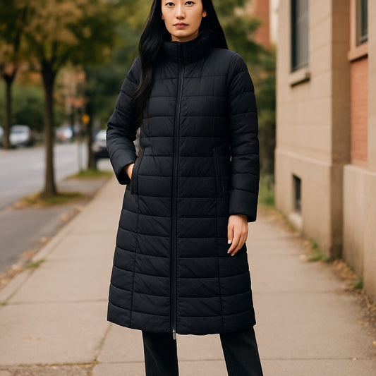 Bebe Long Quilted Puffer Maxi Coat Large