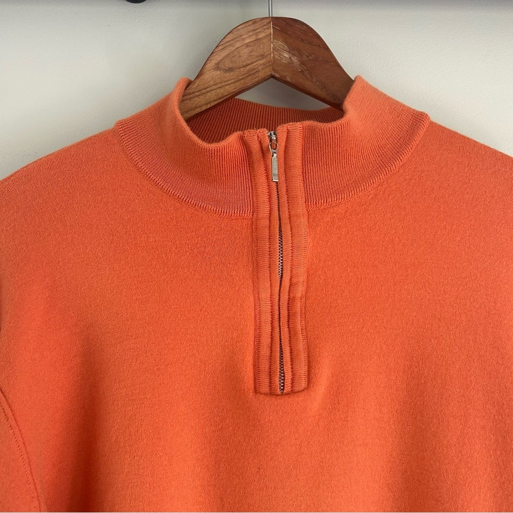 Saint Croix Wool Quarter Zip Mock Neck Long Sleeve Sweater