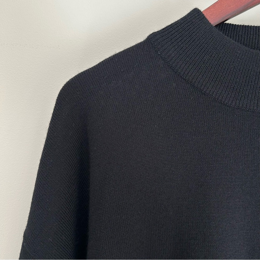 Merino Wool Blend Thin Lightweight Mock Neck Stretchy Long Sleeve Knit Sweater