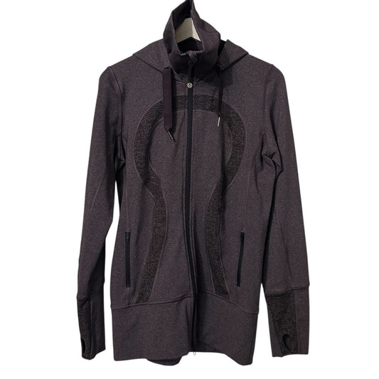 Lululemon Purple Stride Hooded Jacket Herringbone RARE Size 8