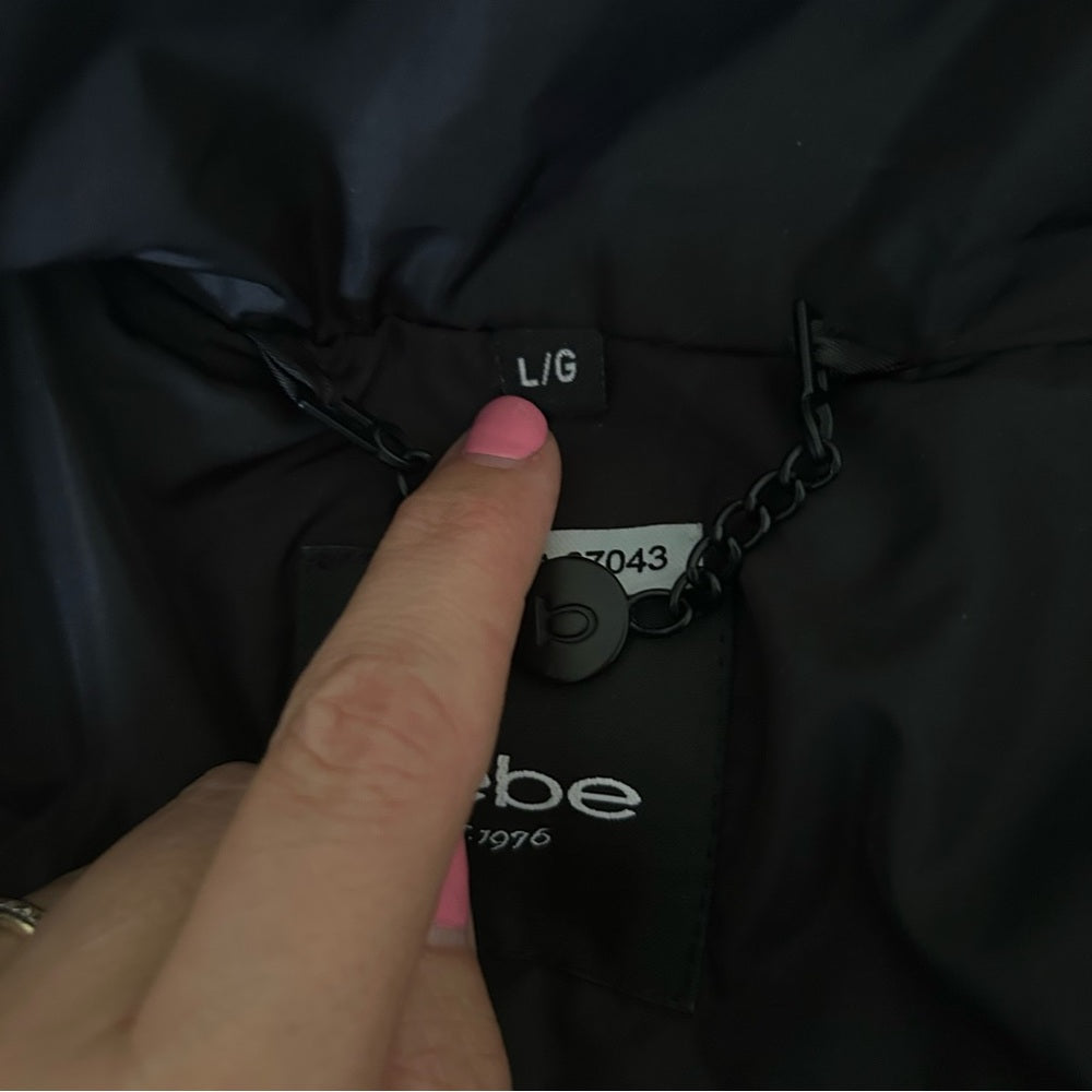 Bebe Long Quilted Puffer Maxi Coat Large