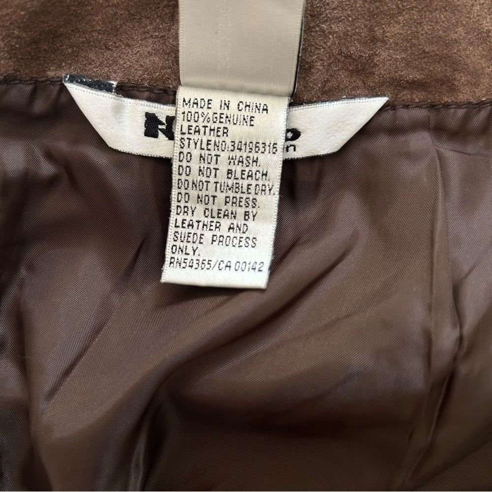 Vintage Mocha Brown Suede Leather 100% Genuine Straight Long Midi Maxi Skirt