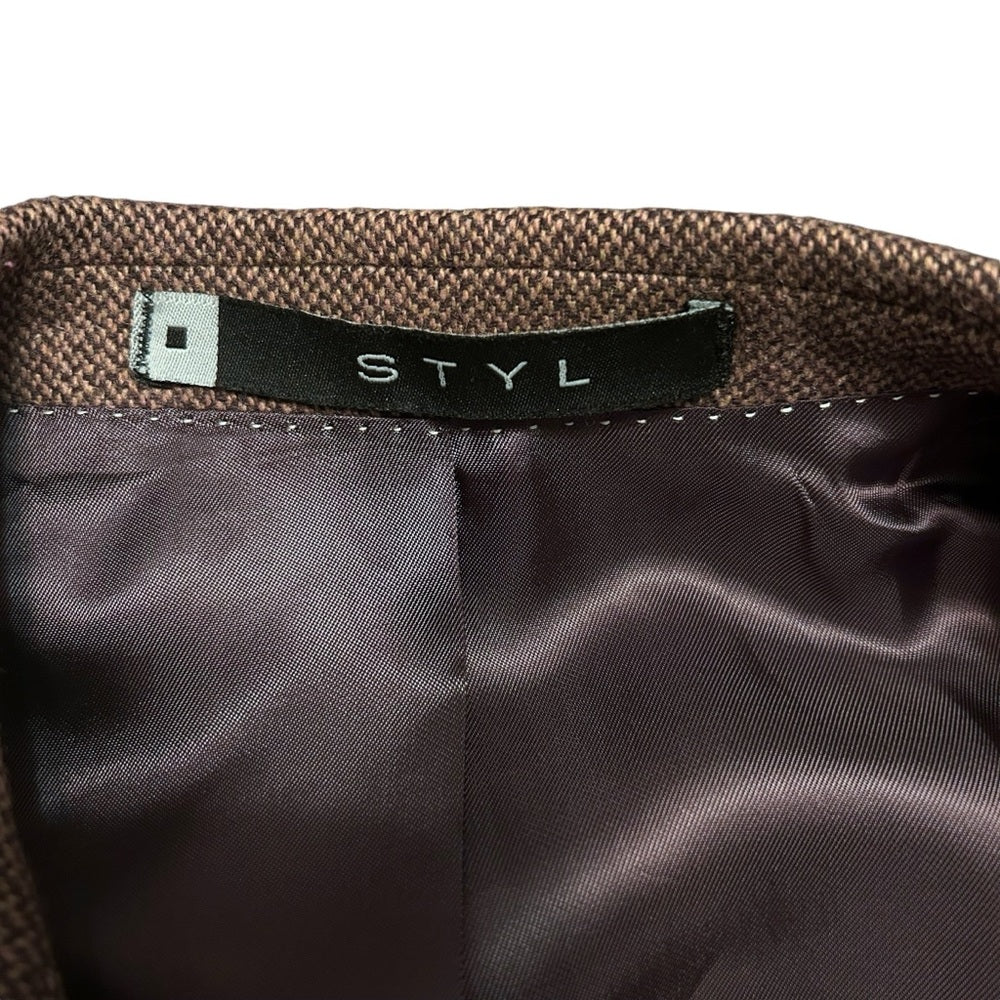 Cashmere Wool Like-New Tweed Sport Coat Blazer Jacket Brown Size Tall Large