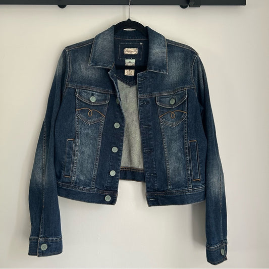 American Rag CIE Blue Stretchy Denim Jean Jacket Size Large