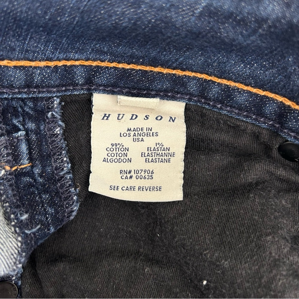 Hudson Dark Blue Flap Patch Pockets Boot Cut Denim Jeans Size 29