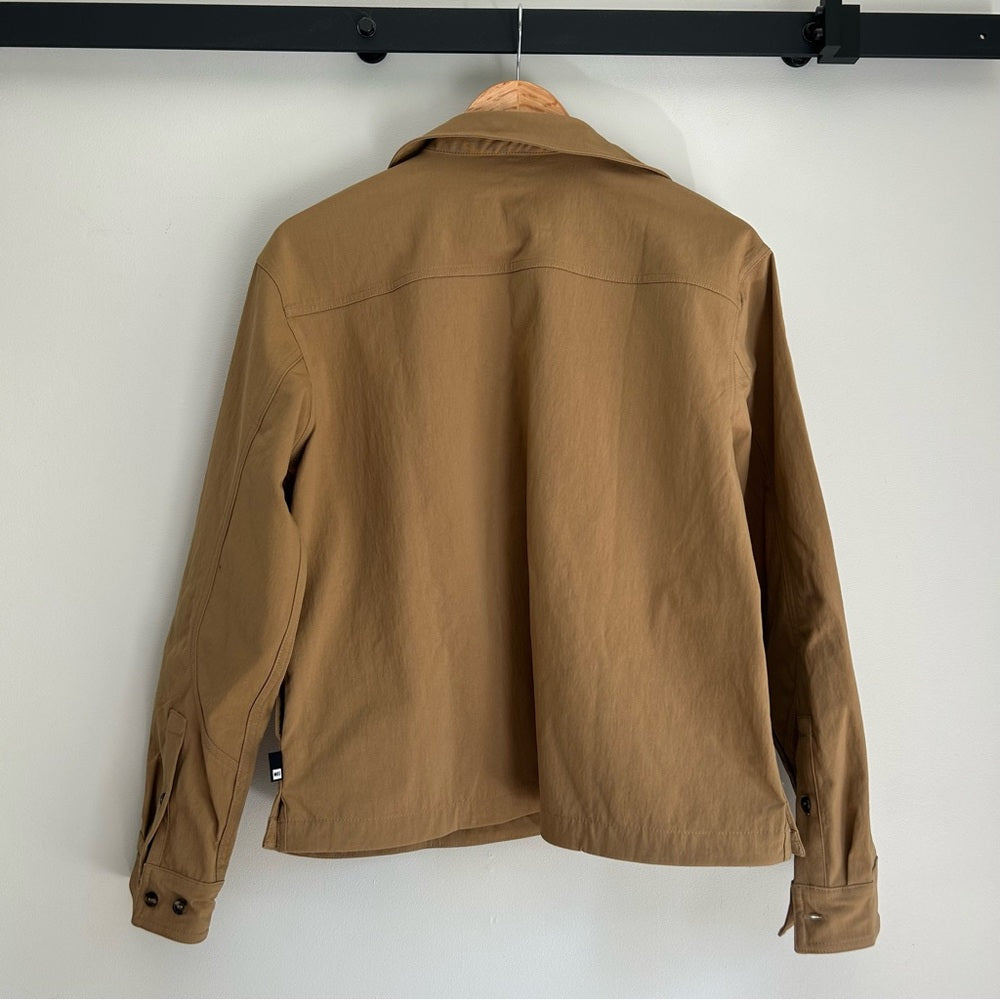 MEC Boxy Workwear Utility Shirt Jacket Camel Button Up Size Large