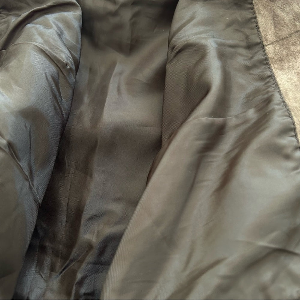 Vintage Mocha Brown Suede Leather 100% Genuine Straight Long Midi Maxi Skirt