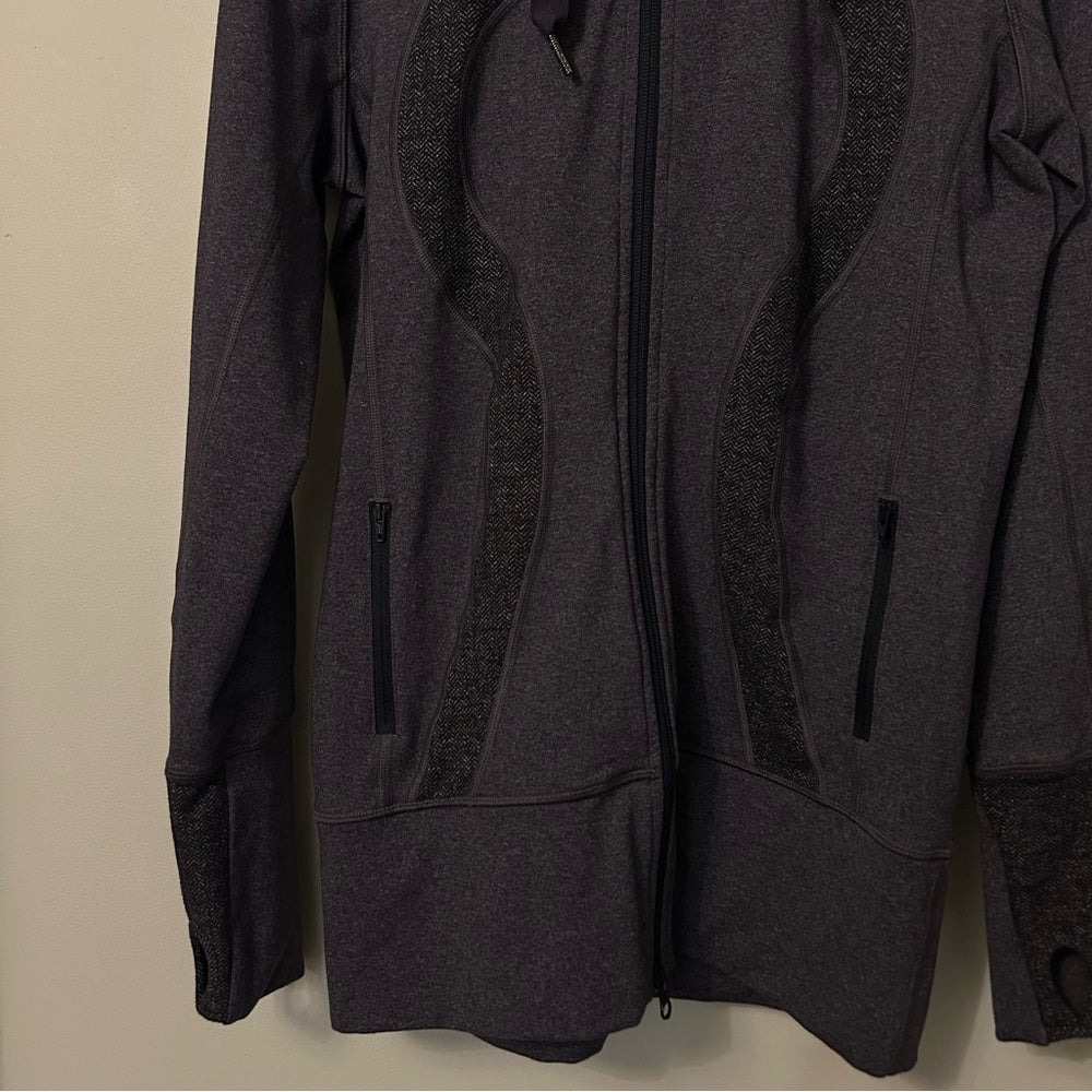 Lululemon Purple Stride Hooded Jacket Herringbone RARE Size 8
