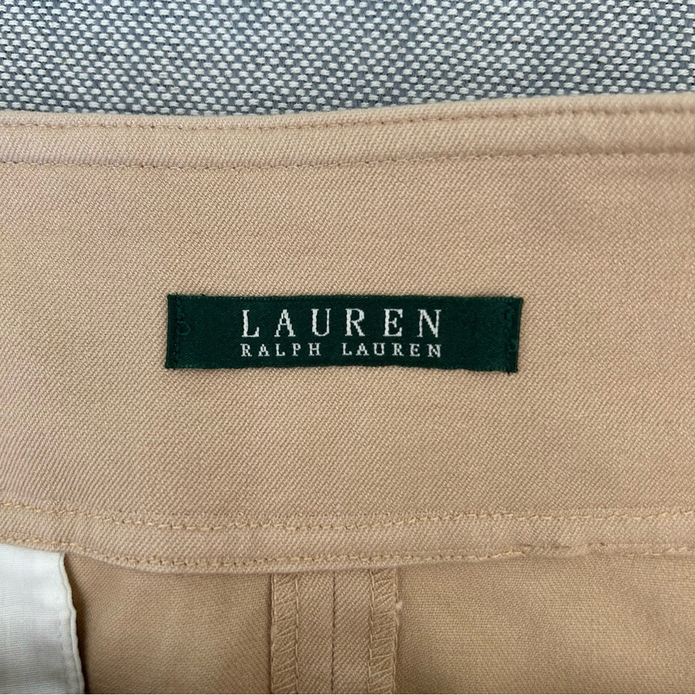 Ralph Lauren Camel Brown Belt Detail Stretchy Straight Pencil Knee Length Skirt