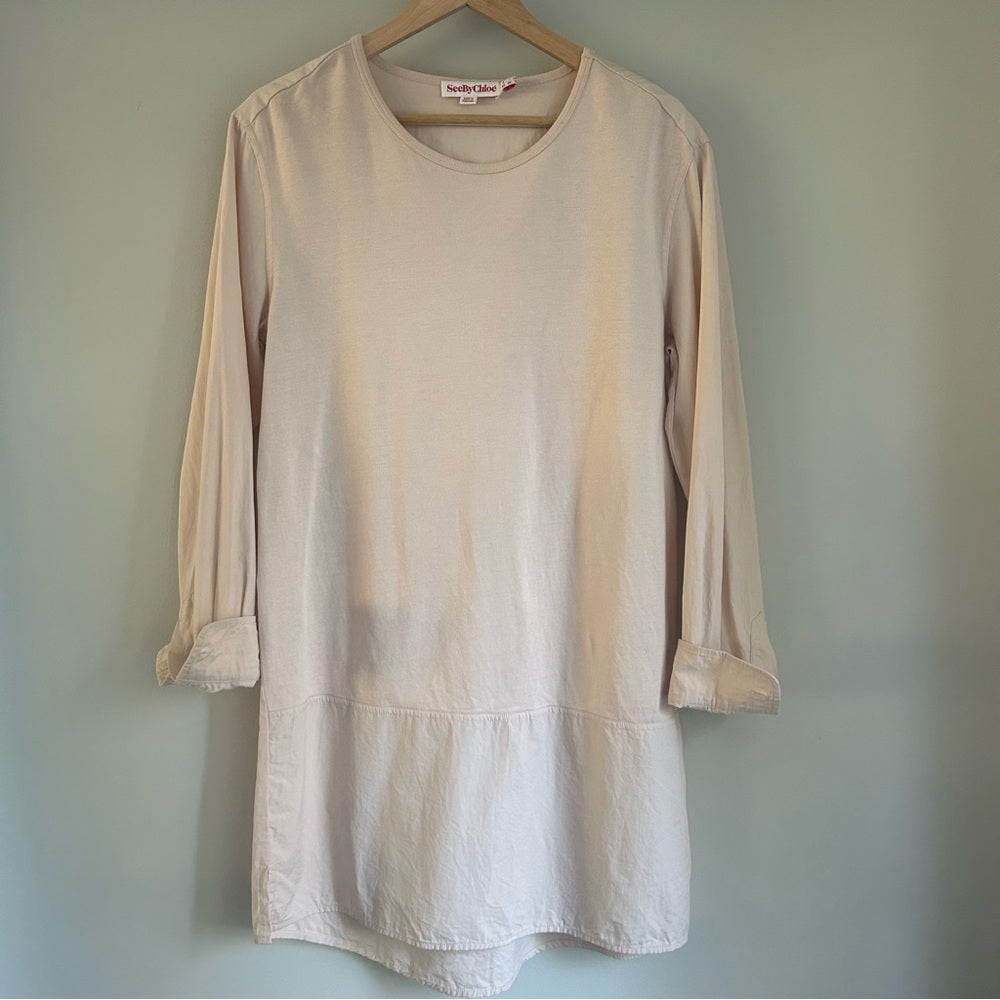 See By Chloé Comfy Cotton Shirt Dress Tunic Size 10
