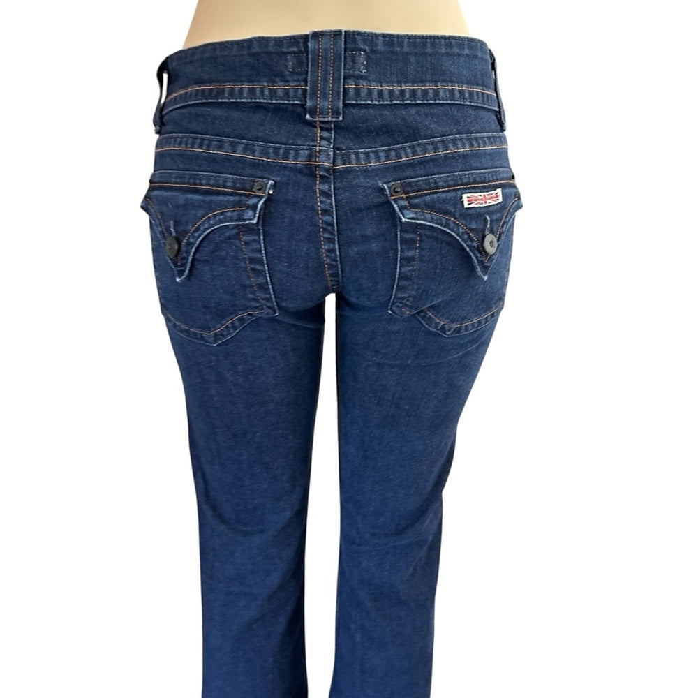 Hudson Dark Blue Flap Patch Pockets Boot Cut Denim Jeans Size 29