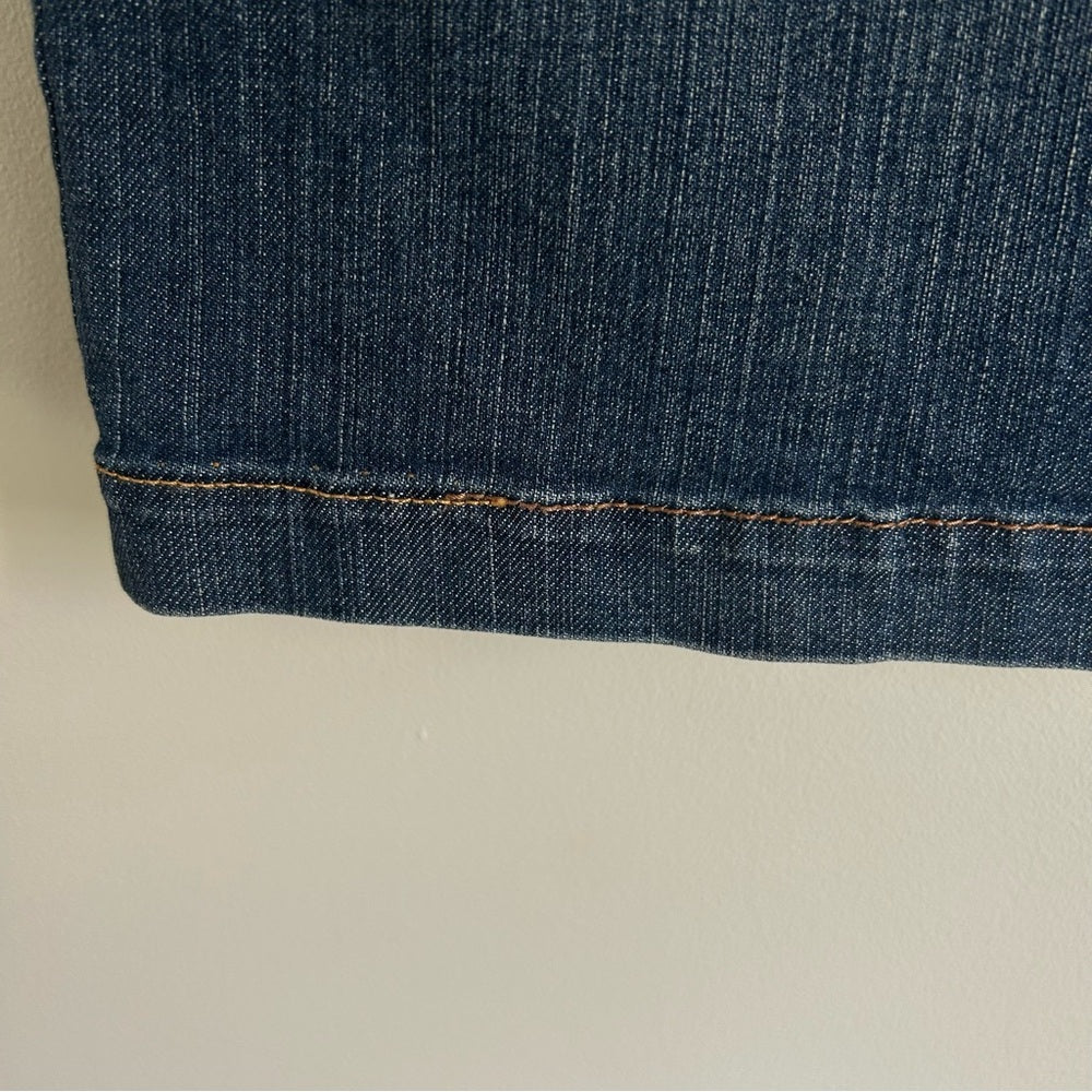 Vintage Stretchy Denim Jean Button-Front Straight Pencil Skirt