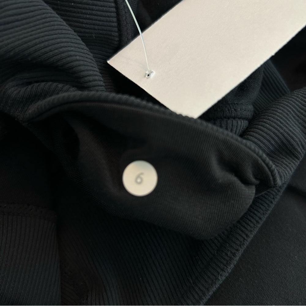 Lululemon Long Shorts Ribbed Waistband Black Size 6