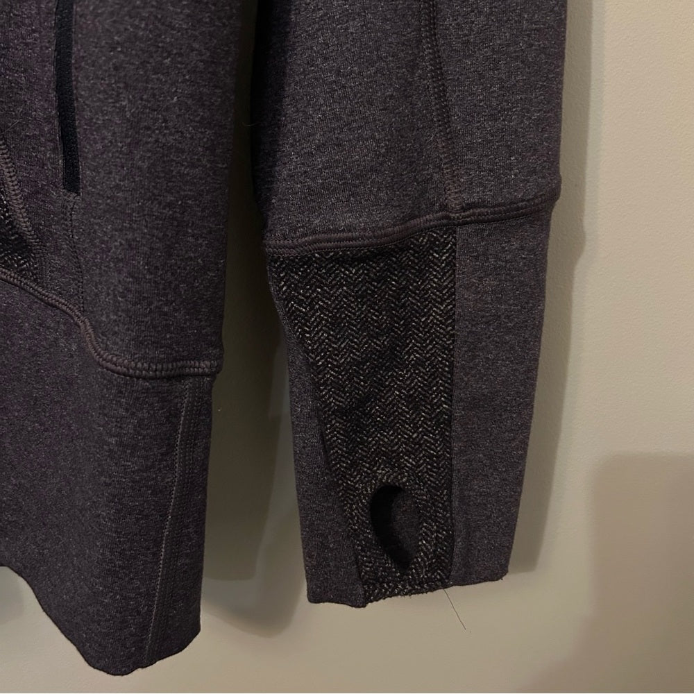 Lululemon Purple Stride Hooded Jacket Herringbone RARE Size 8