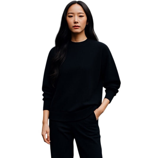 Merino Wool Blend Thin Lightweight Mock Neck Stretchy Long Sleeve Knit Sweater