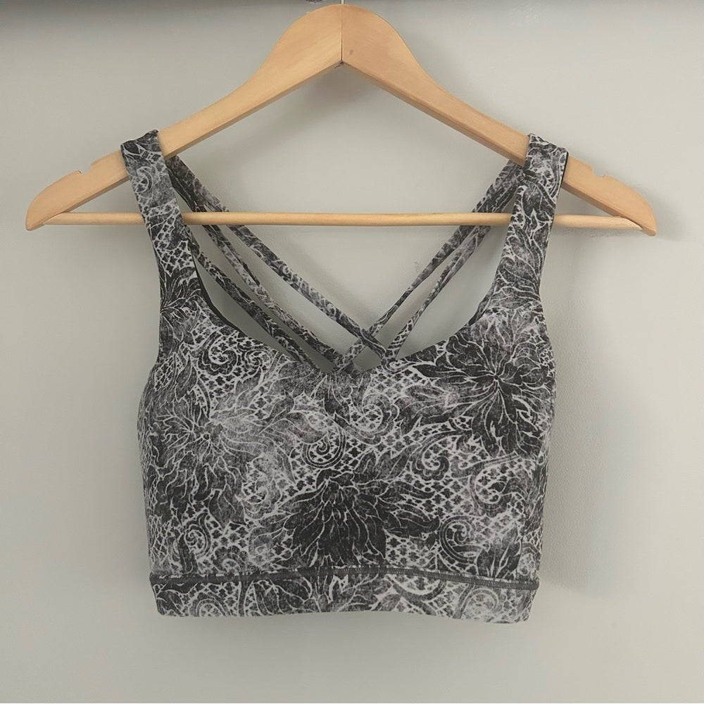 Lululemon Free To Be Serene Bra Serigraph Starlight Black Multi Rare Size 10