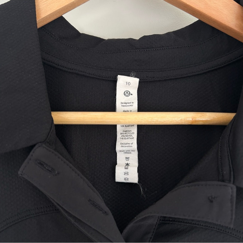 Lululemon Quick-Dry Sleeveless Polo Shirt Collared Rare Size 10