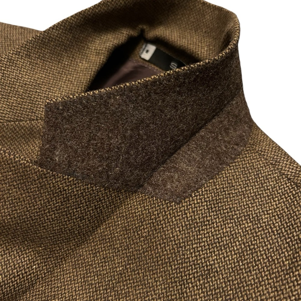 Cashmere Wool Like-New Tweed Sport Coat Blazer Jacket Brown Size Tall Large