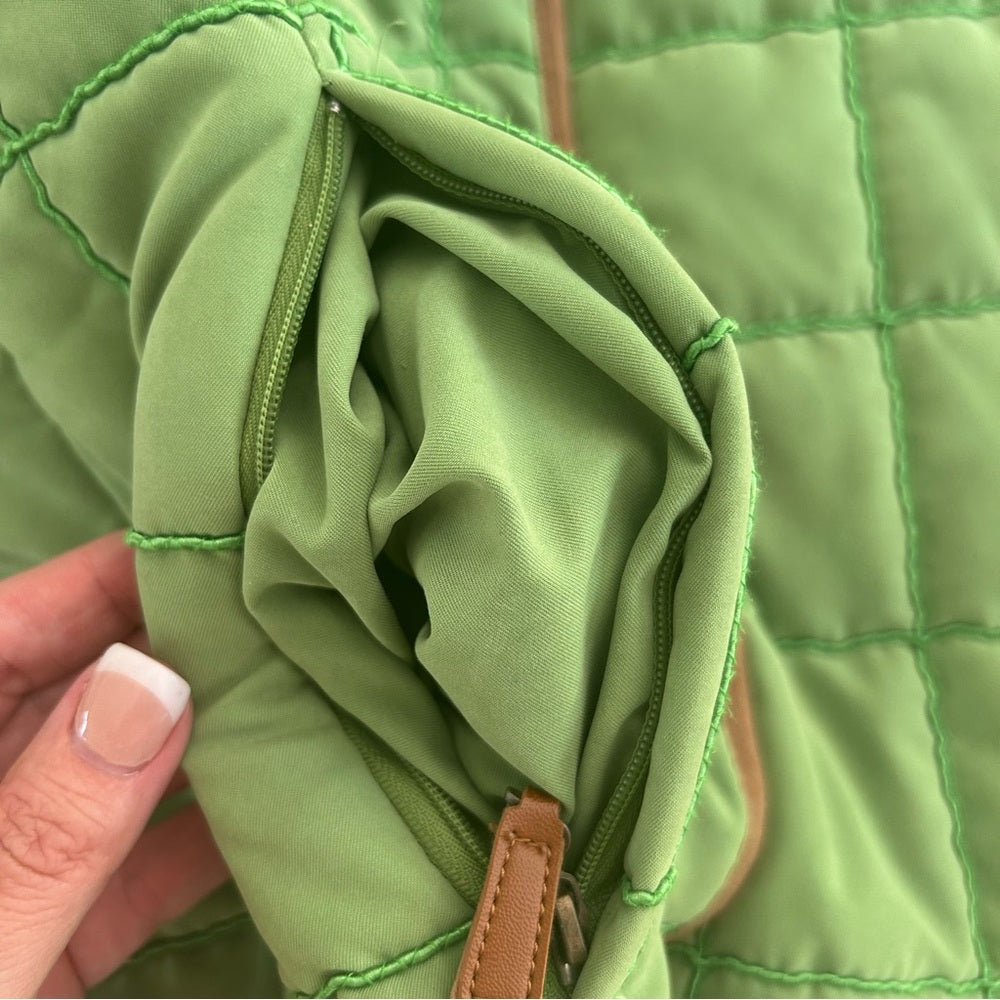 Vintage Quilted Mandarin Collar Cotton Blend Barn Vest Size Medium