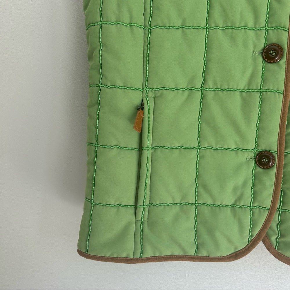 Vintage Quilted Mandarin Collar Cotton Blend Barn Vest Size Medium